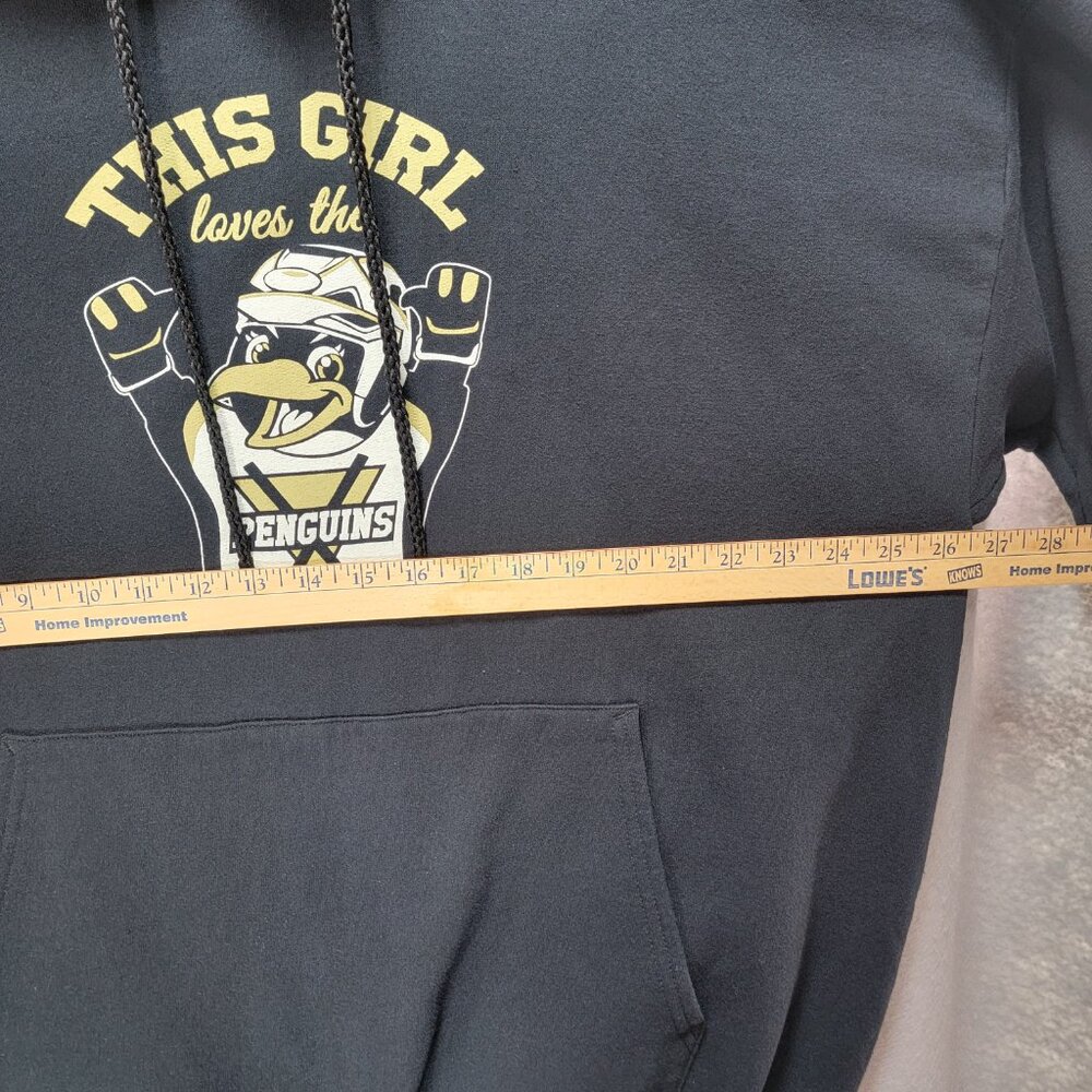 Hanes Pittsburgh Penguins‎ NHL Hoodie Sz 2XL Black Hooded Sweatshirt Hockey Fan - Picture 7 of 11
